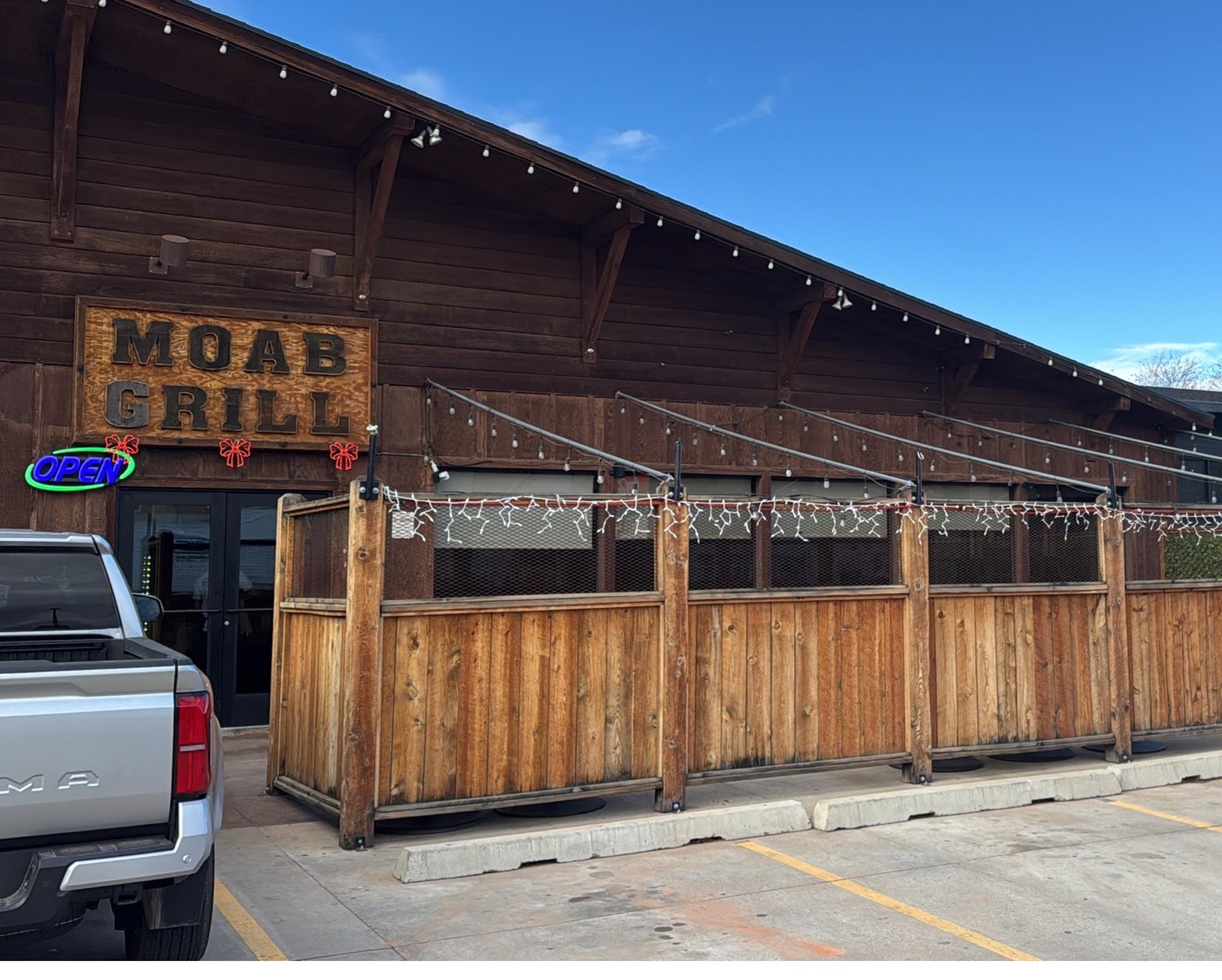 Moab Grill exterior with wooden facade